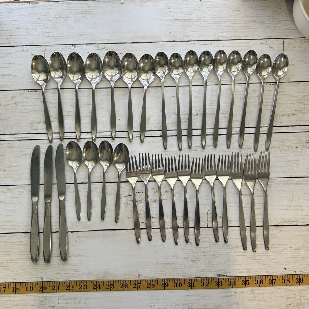 Vtg‎ International Insico Stainless Flatware 34 Pcs Lot MCM Spoons Nassau USA
